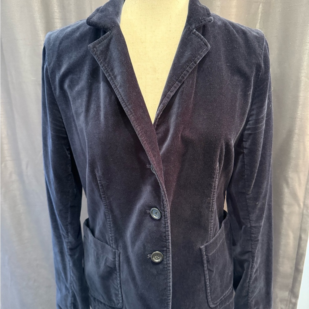 Vintage J. Crew Velvet Blazer - Deep Blue